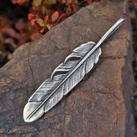 SHAMANIC FEATHER, PENDANT, SILVER 925