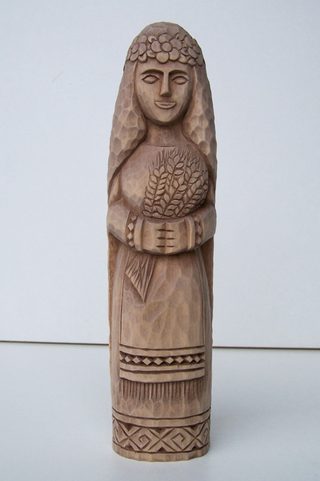 SLAVIC GODDESS ŽIVA, CARVED IN WOOD