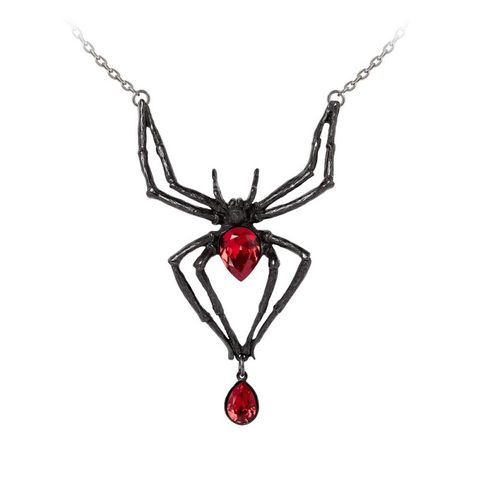 SCHWARZE WITWE, SPINNE, HALSKETTE