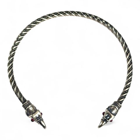 HUGINN AND MUNINN, VIKING TORC, SILVER
