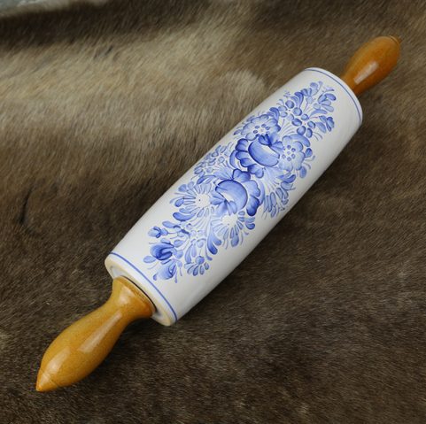 ROLLING-PIN HAND PAINTED BOHEMIAN CERAMICS