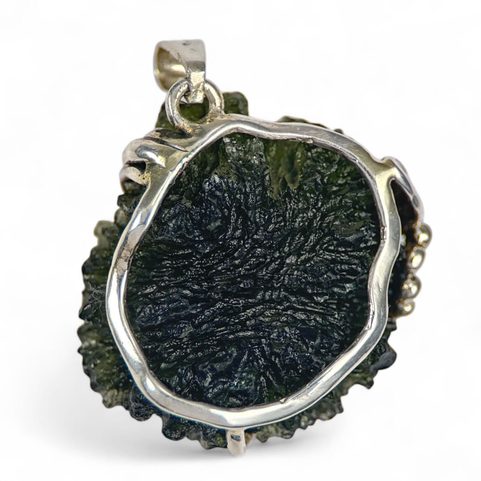 BOTANICA, COLLIER - MOLDAVITE, ARGENT 925/1000