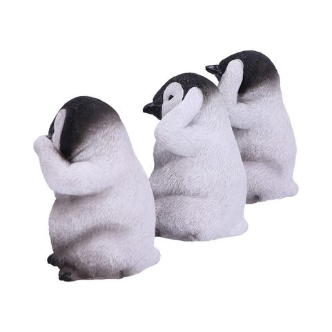 SEE NO, HEAR NO, SPEAK NO EVIL EMPEROR PENGUIN CHICK FIGURINES