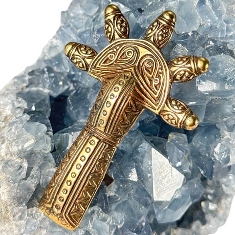 BRONZE GERMANIC FIBULA, 6TH CENTURY