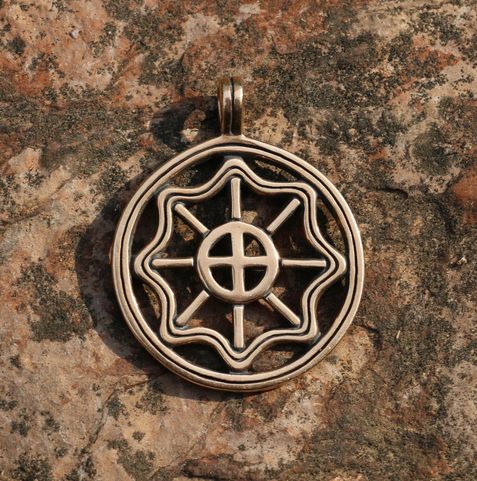 SLAVIC SUN II, BRONZE PENDANT