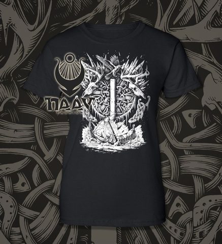 ISAZ - COLLECTION FUTHARK, LADIES' T-SHIRT B&W