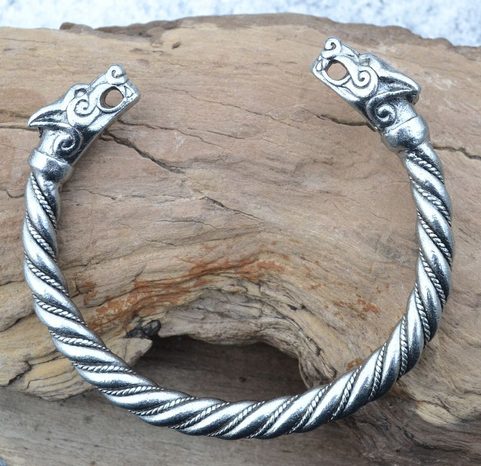 FENRIR, VIKING WOLF BRACELET - PEWTER