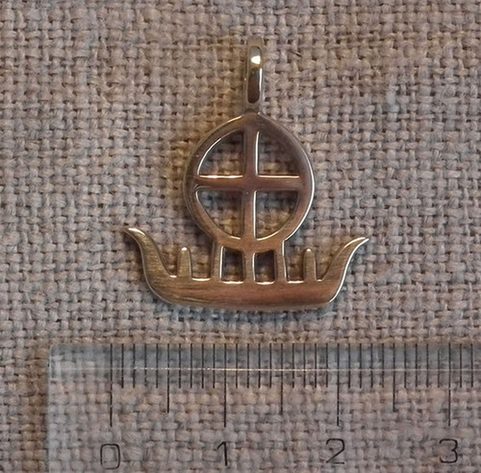 SUN BOAT, BRONZE PENDANT
