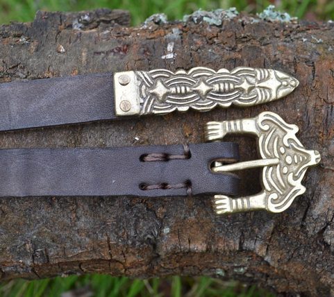 BORRE, LEATHER VIKING BELT, BROWN