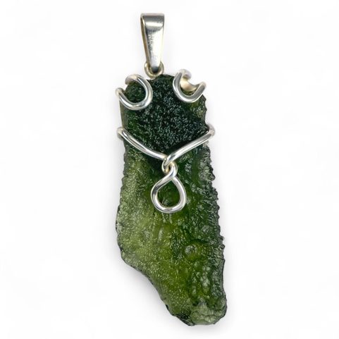 ALBA, PENDENTIF - MOLDAVITE, ARGENT 925/1000