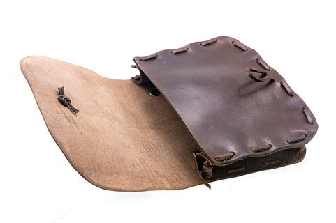 SACOCHE DE CEINTURE, CUIR, BRUN