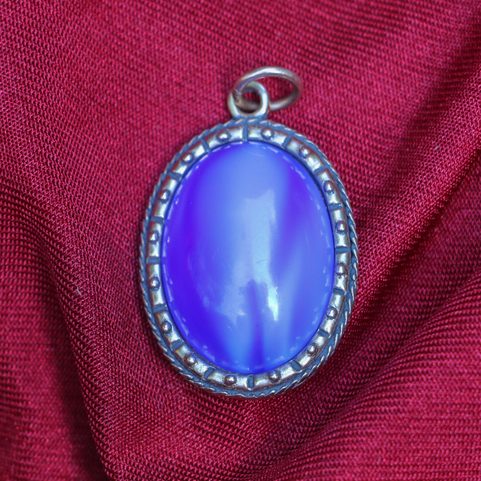 MEDIEVAL PENDANT WITH GLASS - NEPTUNE, BRONZE