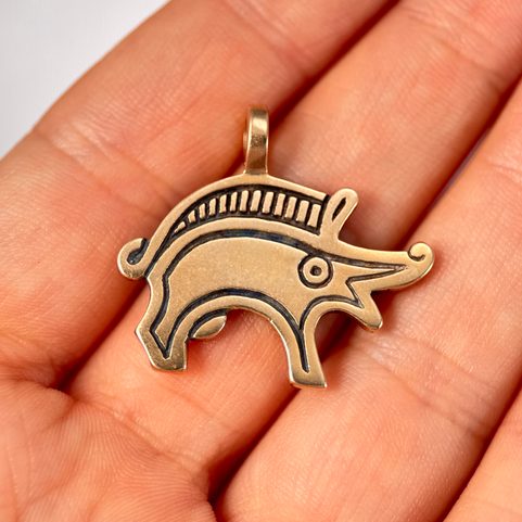 BOAR, BRONZE PENDANT