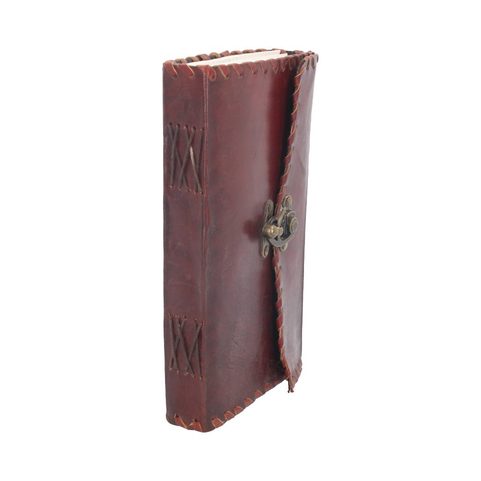 LEATHER NOTEBOOK WITH LOCK 14 CM