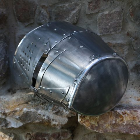 TEMPLAR KNIGHT GREAT HELMET DURALUMIN - COSTUME RENTAL