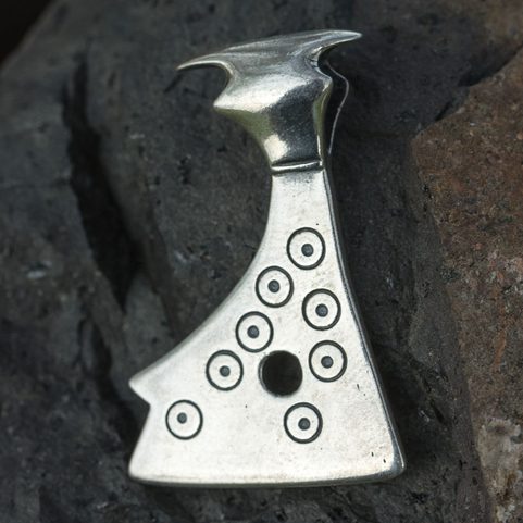 AXE OF PERUN, SILVER SLAVIC TALISMAN, AG 925