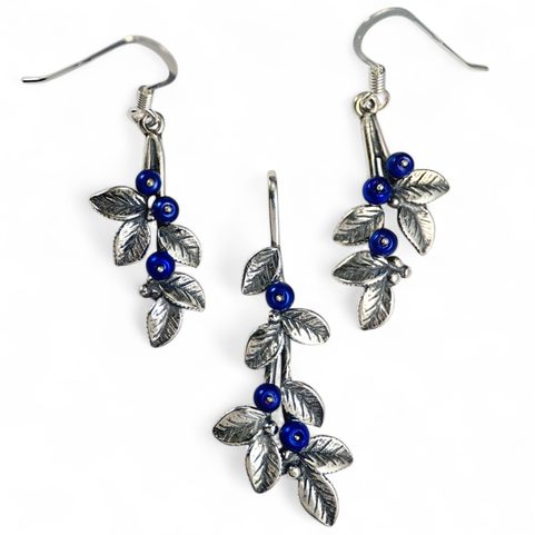 BLUEBERRIES, JEWELLERY SET, SILVER