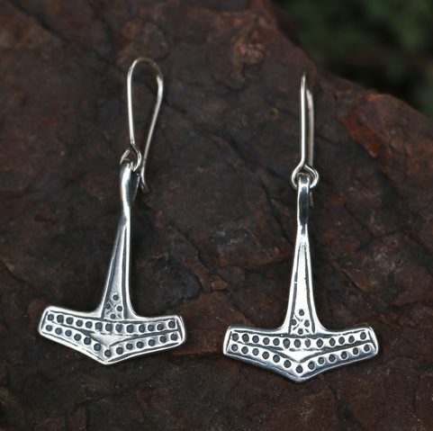 THOR'S HAMMER, SILVER EARRINGS