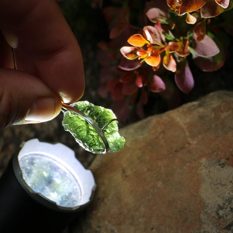 LADA MOLDAVITE SILVER PENDANT