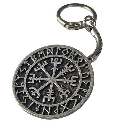 KLÍČENKA VEGVISIR - KOMPAS, ISLANDSKÁ RUNA, ZINEK