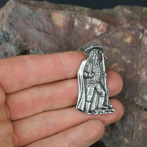 RÜBEZAHL - MOUNTAIN SPIRIT, AMULET, ZINC, ANTIQUE SILVER