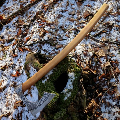 VALKNUT ETCHED VIKING AXE