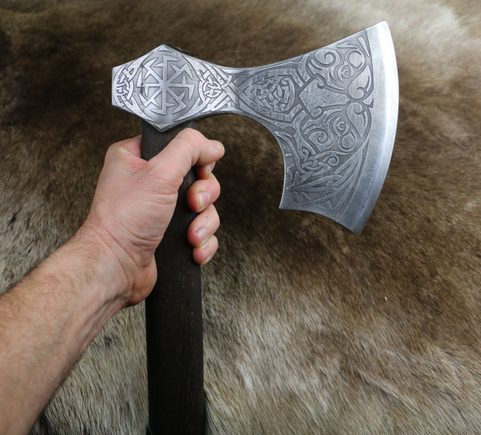 AXE OF PERUN, ETCHED SLAVIC AXE
