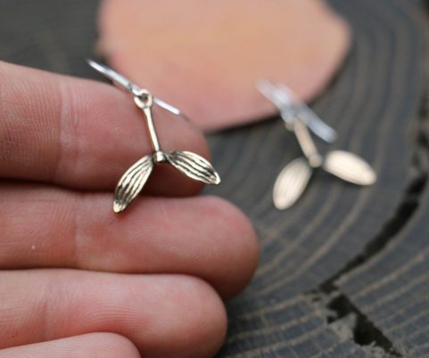DRUID MISTLETOE, EARRINGS, BRONZE