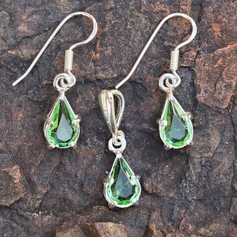 HIBERNIA, SILVER JEWELRY SET, GLASS, AG 925