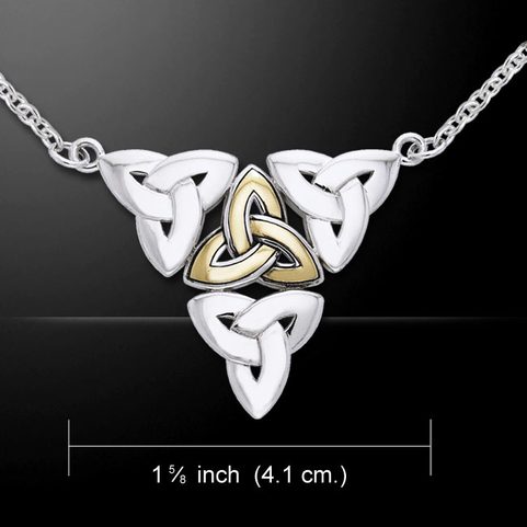 CELTIC KNOTS OF LIFE, GOLD PLATED SILVER NECKLACE, AG 925, 13 G