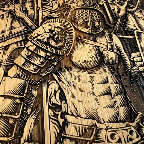 GLADIATOR, WALL DECORATION, WOOD 32X46CM