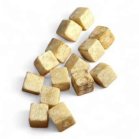 DÉS ROMAINS EN OS - JAUNE