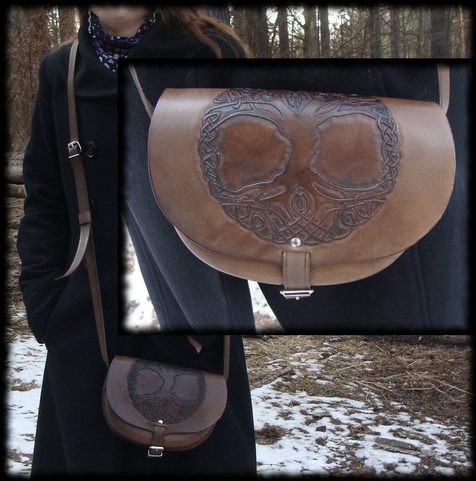 TREE OF LIFE, LEATHER HANDBAG
