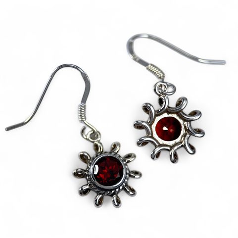 VALENTINA, SILVER EARRINGS, GARNET, AG 925/1000