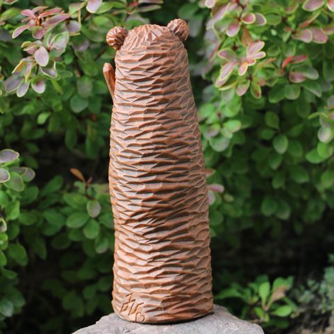 VELES, SLAVIC GOD, STATUETTE ARTIFICIAL STONE, BROWN
