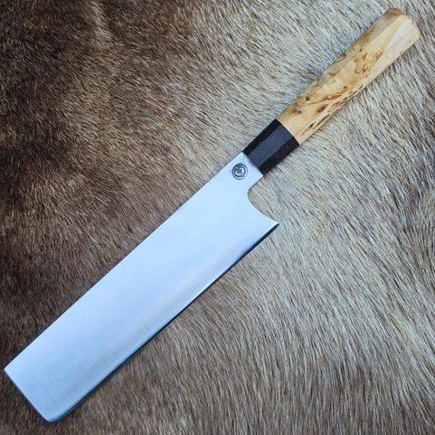 JAPANESE NAKIRI KNIFE, STAINLESS STEEL, BIRCH