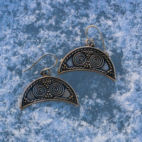 LUNULA OHRRINGE GREAT MORAVIA BRONZE