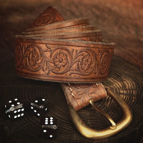 FLORES, CEINTURE BELT, MARRON