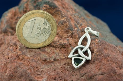 KIRA - PENDENTIF, MOLDAVITE, ARGENT