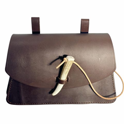 LARGE CAPACITY LEATHER BAG WITH ANTLER
