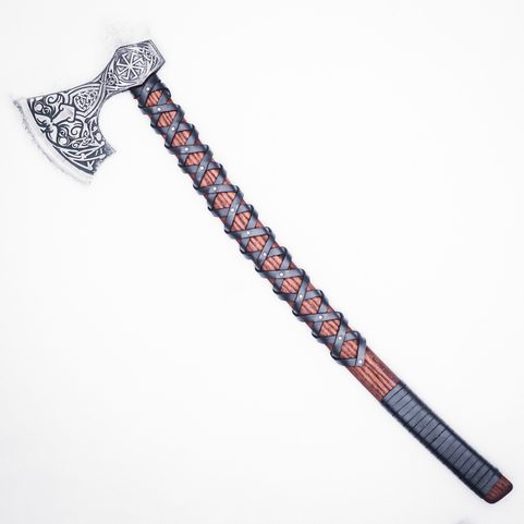 AXE OF PERUN, ETCHED WITH LEATHER