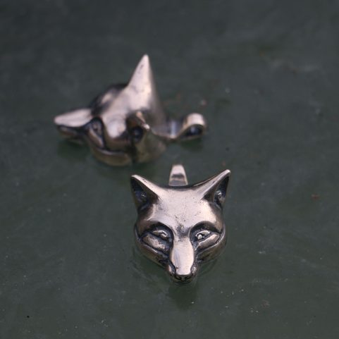 CELTIC FOX, HEAD, PENDANT, STERLING SILVER