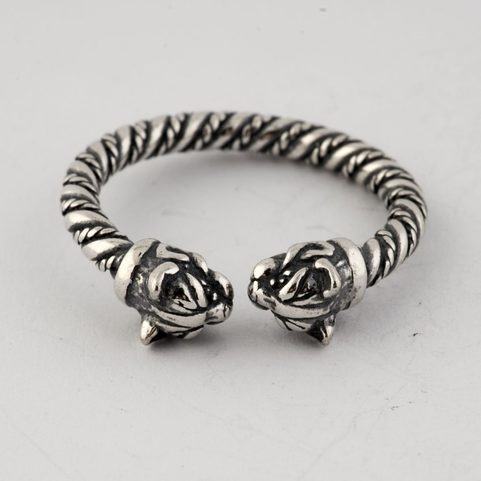 CHAT CELTIQUE, BAGUE EN ARGENT