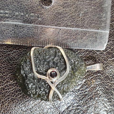 LARA, PENDENTIF EN ARGENT, MOLDAVITE AG 925