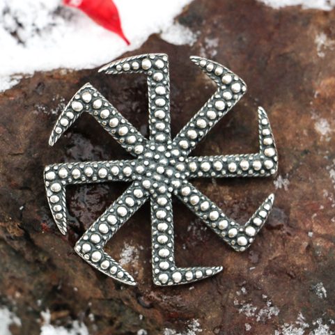 SLAWISCHER KREIS, SYMBOL DER SONNE, ANHÄNGER, SILBER 925