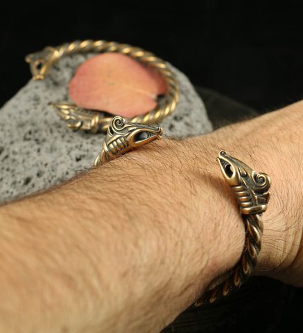 DREKI, WIKINGERDRACHE, ARMBAND, BRONZE