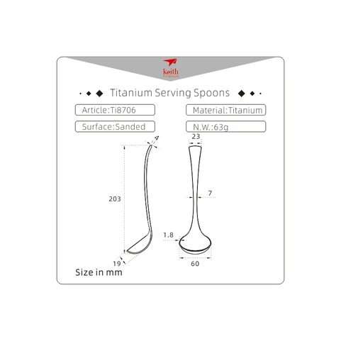 TI8706 CUILLÈRE DE SERVICE EN TITANE