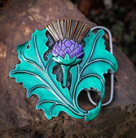 ALBA, SCOTTISH THISTLE, BELT BUCKLE
