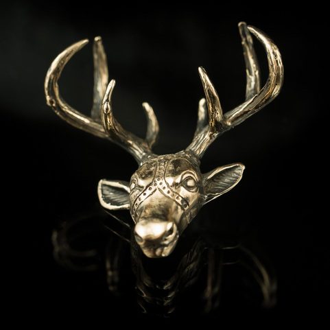 DEER HEAD, PENDANT, BRONZE
