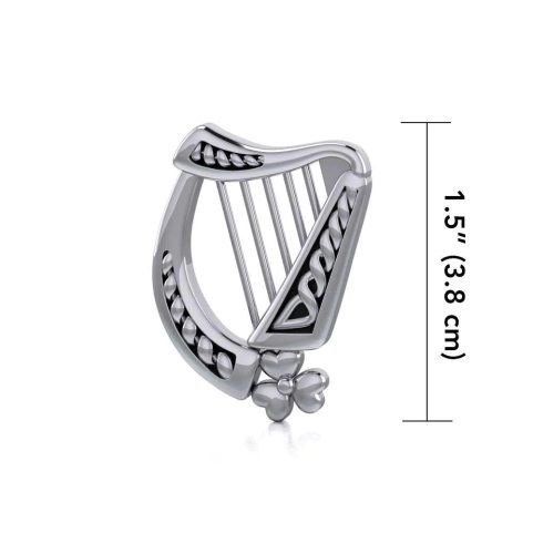 IRISH HARP, SILVER PENDANT